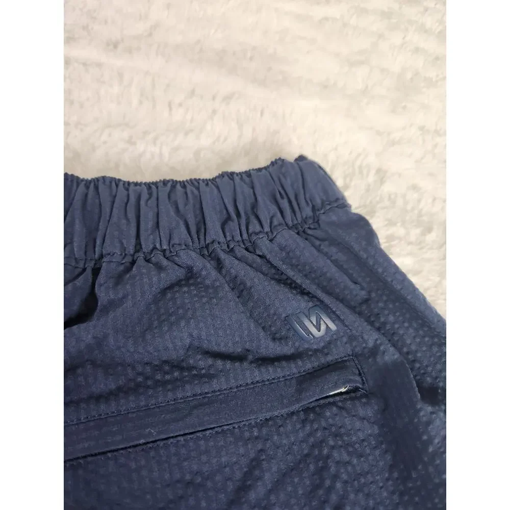 VRST Mens Small Navy Seersucker Resort Shorts 6 Inch Stretch NWT